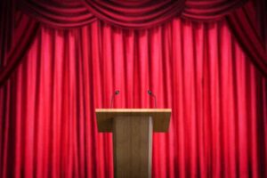 speech stage podium